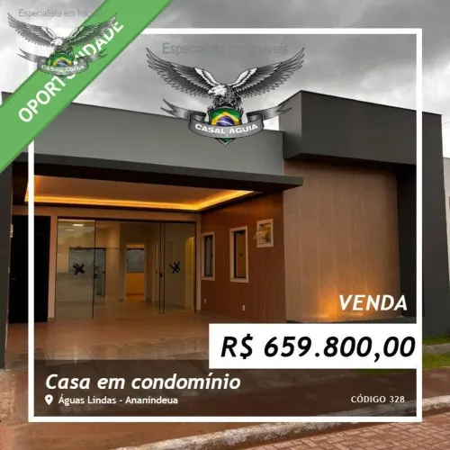 CASAL AGUIA VENDE CASA TERREA NO CONDOMINIO PEROLA AZUL