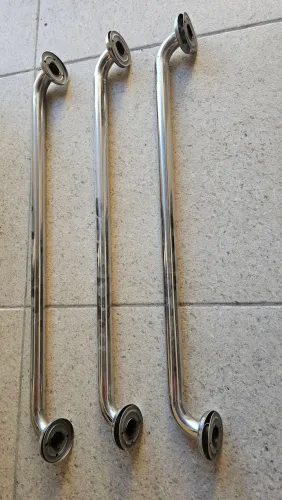 Kit 3 alças de 77cm cada, inox para banheiros, corredores e escadas