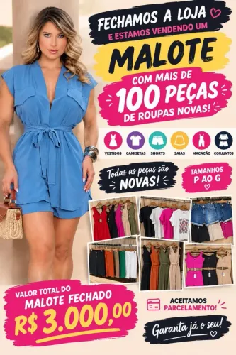 Malote de roupas novas fechado.