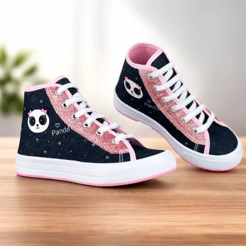 Tênis Infantil Feminino Panda kids  Nº 31 estilo All Star 
