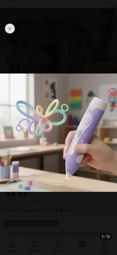 Caneta 3d Impressora Infantil + Refil Filamento + Usb Brinqu Diversas 127/220v