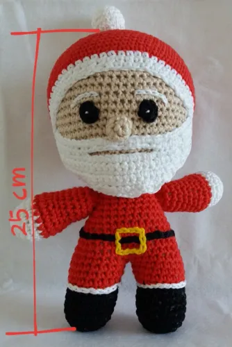 Papai Noel Yoyo Boneco de Natal em crochê 25 cm NOVO