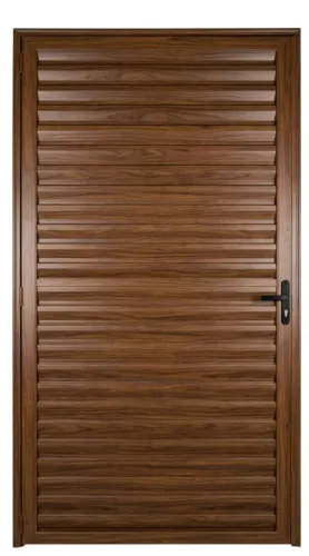 Porta De Alumínio Amadeirado Esal 2,10x0,80 Direita (Nova/Fechada)