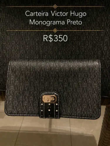 Carteira Victor Hugo Original Monograma Preto