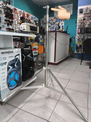 Tripé de iluminação inox reforçado novo