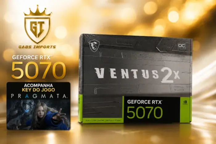 Placa de Video MSI GeForce RTX 5070 Ventus 2X OC Edition 12GB GDDR7 - Placa NOVA e LACRADA