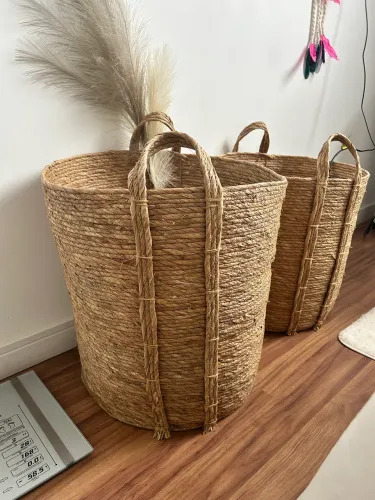 Dois cachepot de palha super elegante 