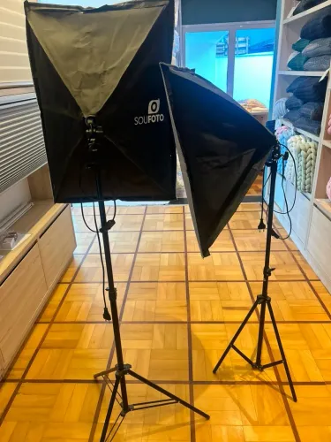 Kit Softbox duplo para iluminação Profissional, luz suave 50x70 cm, Tripé ajustável