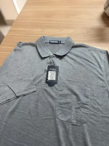 Camiseta Polo Cinza - Manga curta - Tamanho P - Nova 
