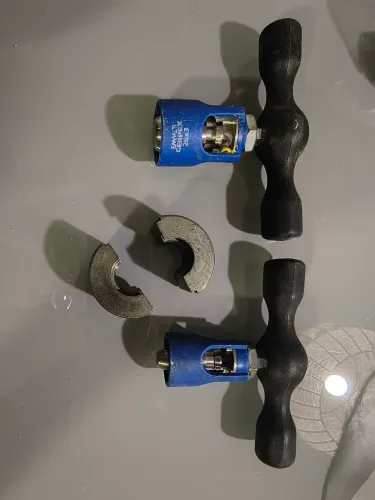 Kit 2 Calibrador de tubo de gas + castanha pra prensa pra gás 