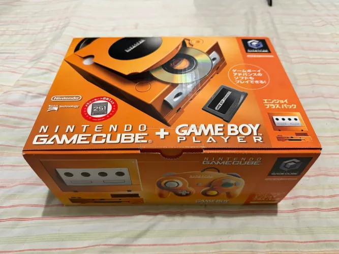 Nintendo Game Cube Laranja e Game Boy Player Completo Japonês