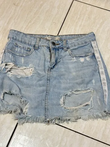 Saia jeans 36 destroyed