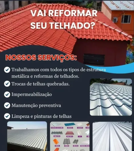 Telha telhado galvalume trocar reforma de telhado manutenção rufo calha 