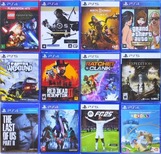 Games de PS4 e PS5 mídia física
