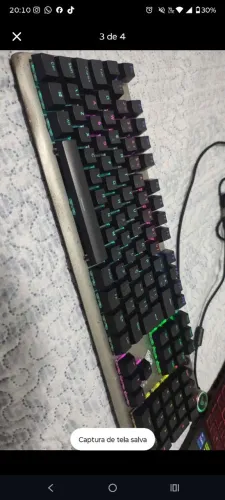 TECLADO MECÂNICO AULA F3018, SWITCH AZUL