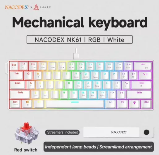 Teclado Mecanico Gamer Ajazz NK61 Rgb