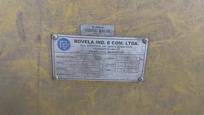 Talha com troler 3 toneladas rovela