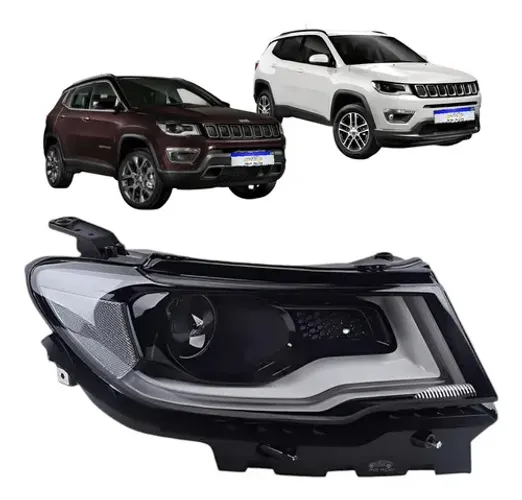 Farol Jeep Compass 2017 2018 2019 2020 2021 Com Led Ld Direito/passageiro