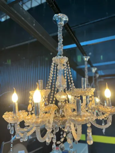 Lustre De Cristal Luminária Luxuoso