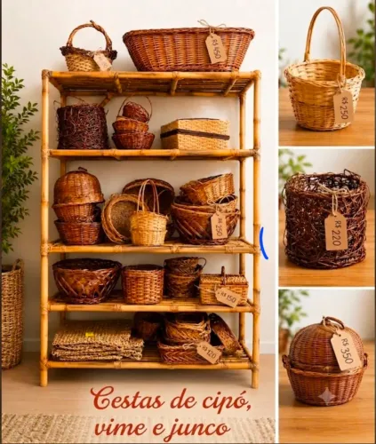 Cestos de cipó de todos os tipos