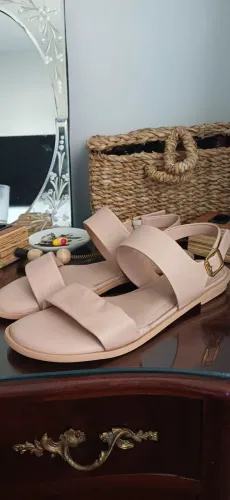 Rasteirinha/Chinelo Nude Couro Legítimo Palminha Confortável Scamboo