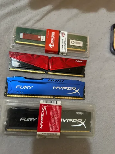 Memórias ram diversas, FURY 8gb, FURY 16 gb, VULCAN T-force 8gb , KEEPDATA 16gb