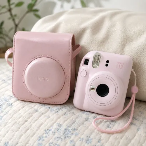 Câmera Instax Mini 12 Rosa Com Bolsa Case Original