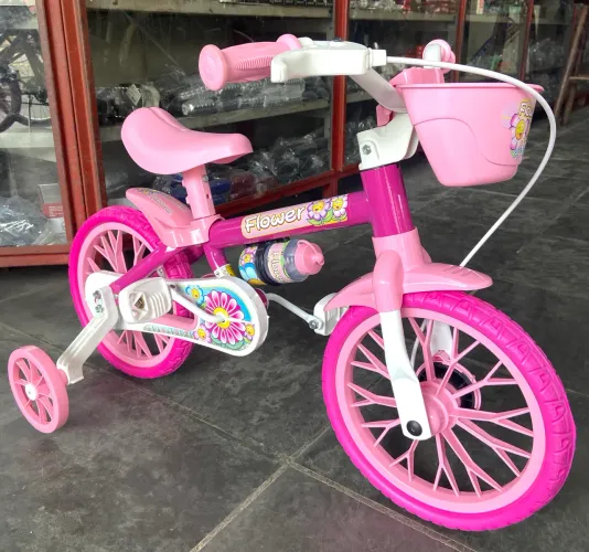 Bicicleta Infantil Aro 12 Feminina Flower - Produto Novo