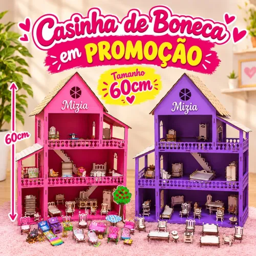 Casinha de boneca 60cm em promoção