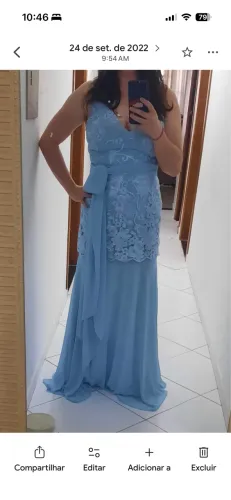 Vestido de Festa Azul bebê - Tamanho 44/46
