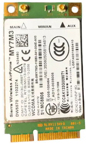 Placa WWAN Dell DW5570 Sierra Wireless MY7M3 3G/4G HSPA+ GPS MC8805