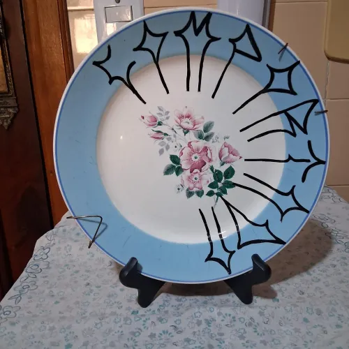 Prato decorativo Nadir figueiredo flores com suporte.