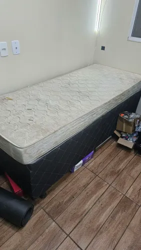 Base Cama Box Solteiro + Colchão 