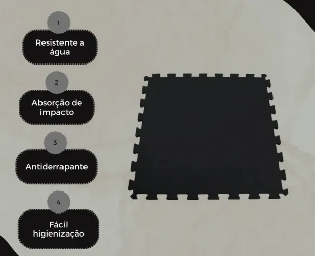 KIT 48 TATAME 50x50 10mm Preto