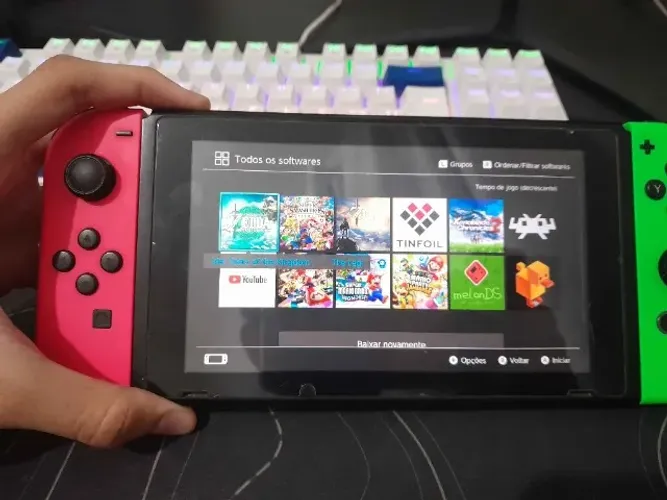 Nintendo Switch V1 Desbloqueado | Jogos | Pro Controller | Caixa