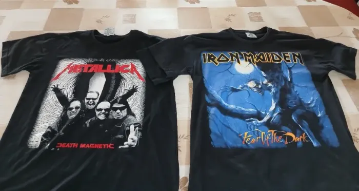 Camisetas Metallica e Iron Maiden