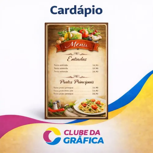 Cardápio PVC
