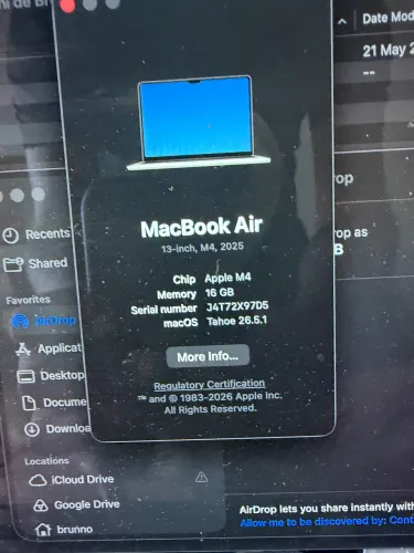 macbook air M4 2025 16gb 512gb