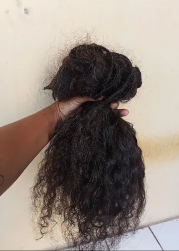 Cabelo humano 45 cm na tela