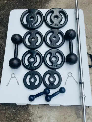Kit de musculação completo usado em ótimo estado