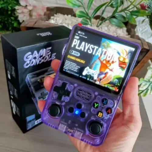 Console de Jogos Portátil R36S, Sistema Linux, 64GB, Tela 3,5"