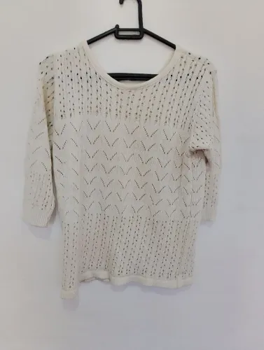 Blusa de tricô 36 feminina bege