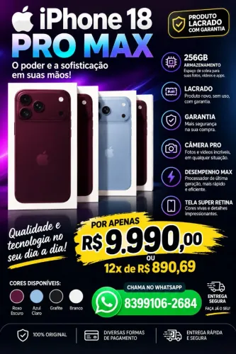 Iphone 18 Pro Max 256Gb lacrado 