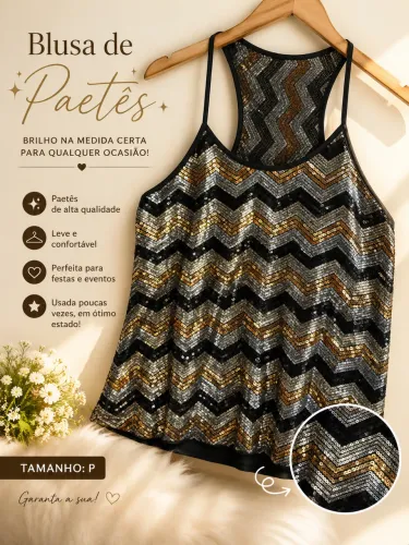 Blusa de paetê