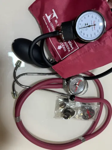 kit Esfigmomanômetro + Estetoscópio Rappaport Premium Vinho