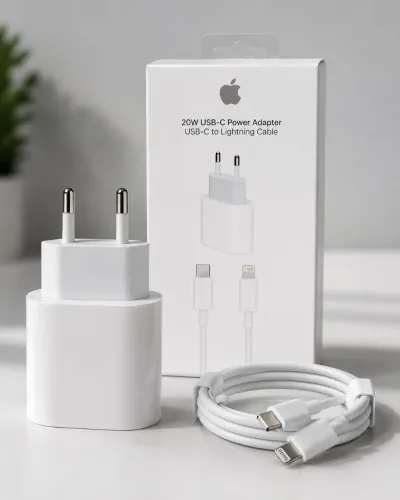 Carregador Completo 20W iPhone Fonte Turbo USB-C + Cabo Lightning