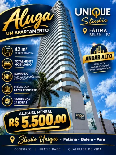 Moura Gestor Imobiliario Aluga Apartamento mobiliado e equipado no Studio Unique, Fatima