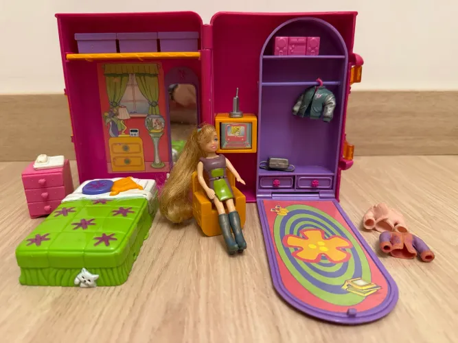 Quarto da Closet Polly Pocket Vintage (Conjunto Parcial com Acessórios) anos 2000