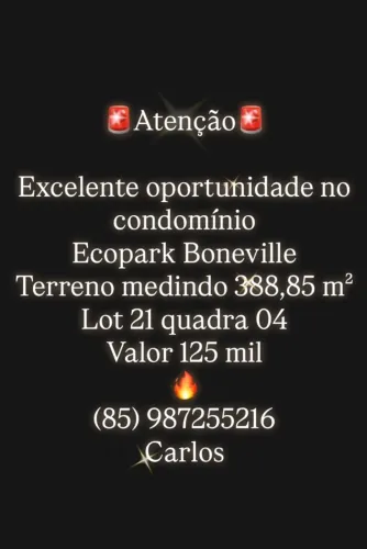 Terreno no Ecopark boneville (quitado)