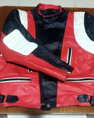 Jaqueta de Couro Legítimo Tina Brunelli - Modelo Motociclista Retrô - Tamanho GG